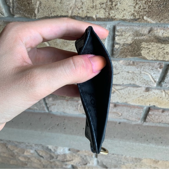 MICHAEL KORS Black Pebbled Leather Card Slim Small ID Sleeve Case Wallet Women’s - Picture 8 of 14